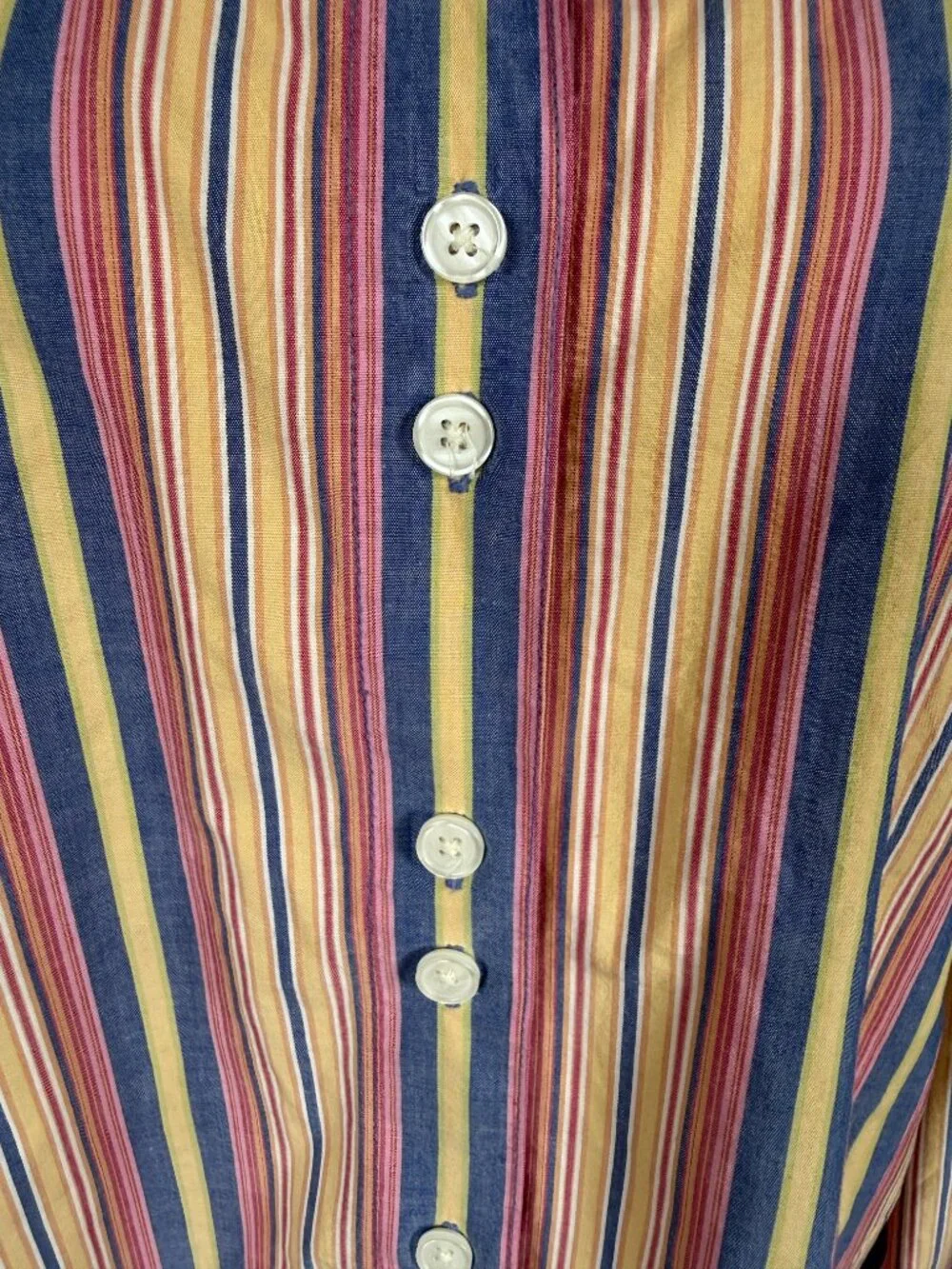 Jamaica Bay multicolored striped long sleeve button down collared shirt size L